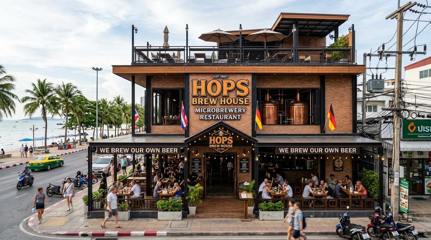 Hops Brew House bar area