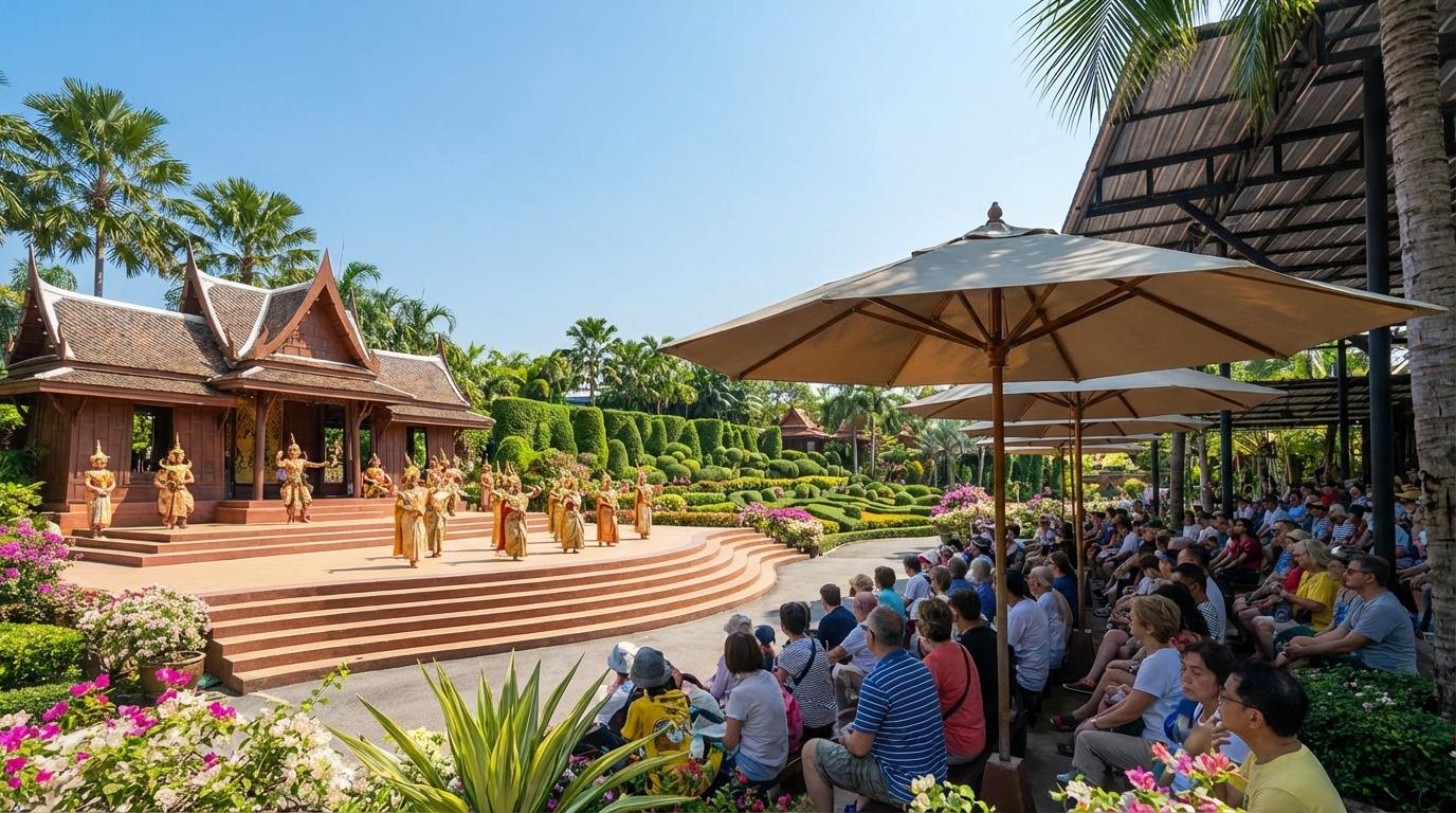 Elaborate Thai cultural performance at Nong Nooch Tropical Garden