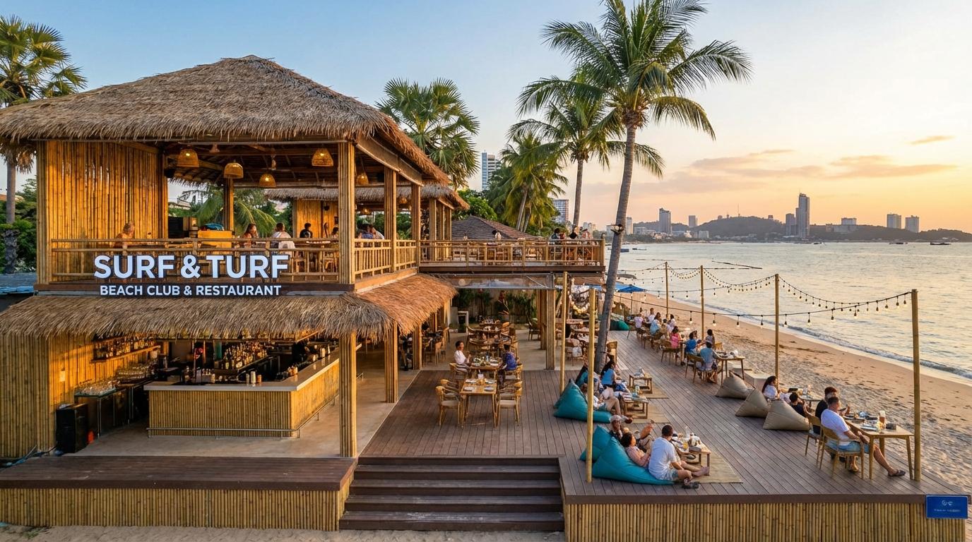 Surf & Turf Beach Club Pattaya dining area