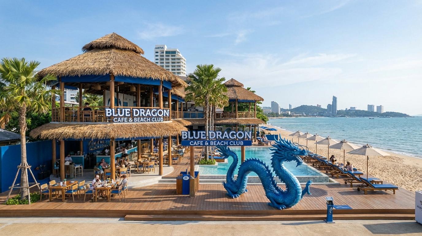 Blue Dragon Cafe and Beach Club seaside atmosphere