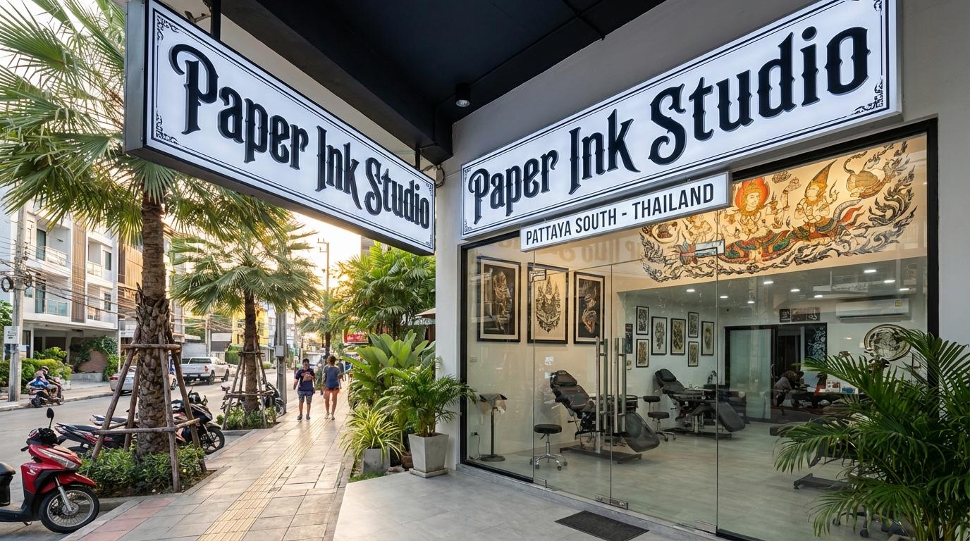 Expansive custom back piece tattooed at Paper Ink Studio