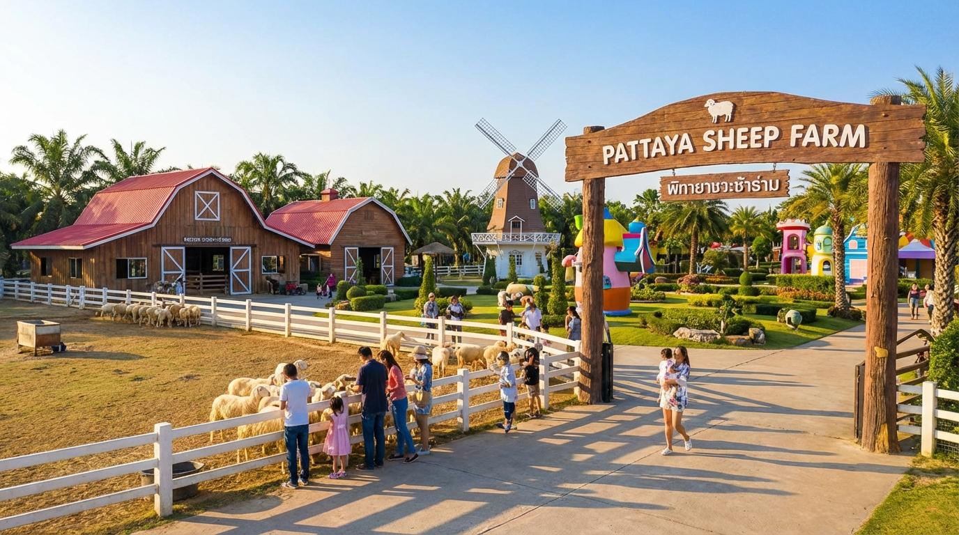 Friendly sheep at Pattaya Sheep Farm