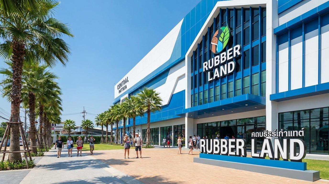 Colorful and bouncy exhibits inside Rubber Land Pattaya