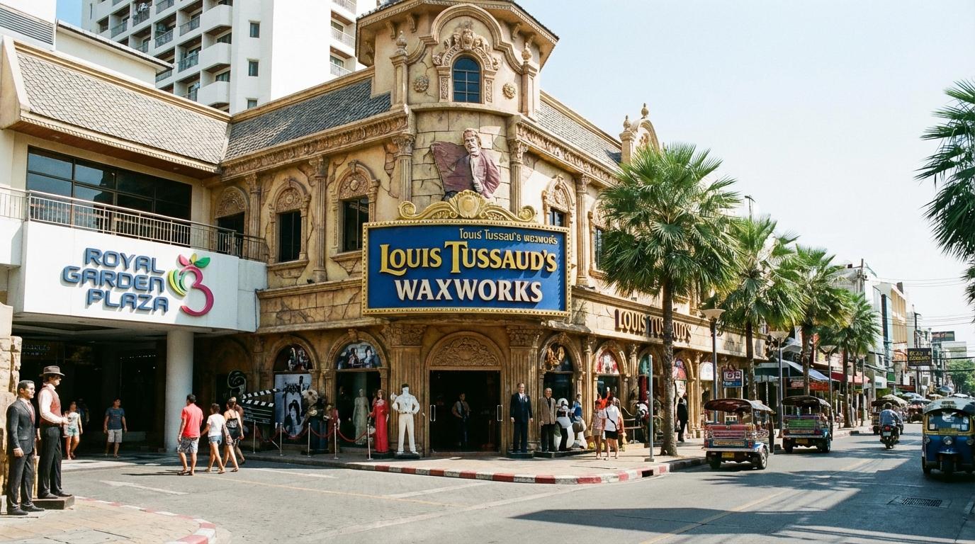 Lifelike wax figure of a celebrity at Louis Tussaud's Waxworks