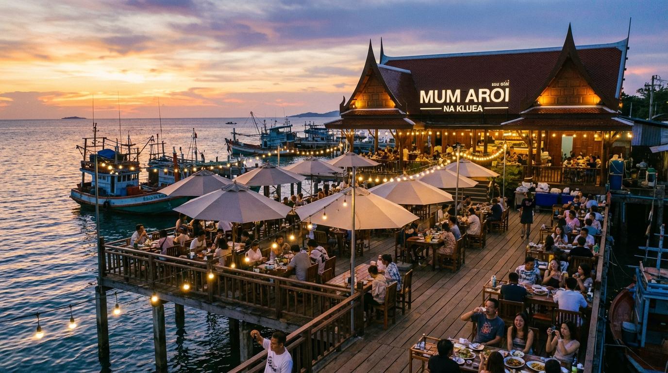 Spicy Tom Yum Goong seafood soup at Mum Aroi
