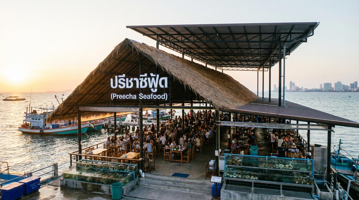 Freshly cooked crab at Preecha Seafood