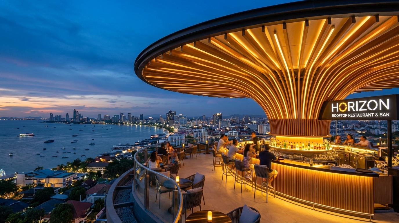Horizon Rooftop Restaurant Sunset View