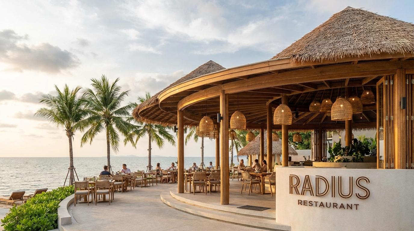 Oceanfront dining view at Radius Restaurant