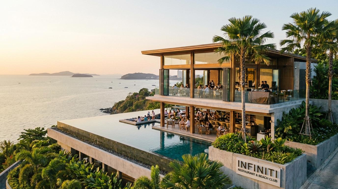 Fine dining seafood dish at Infiniti