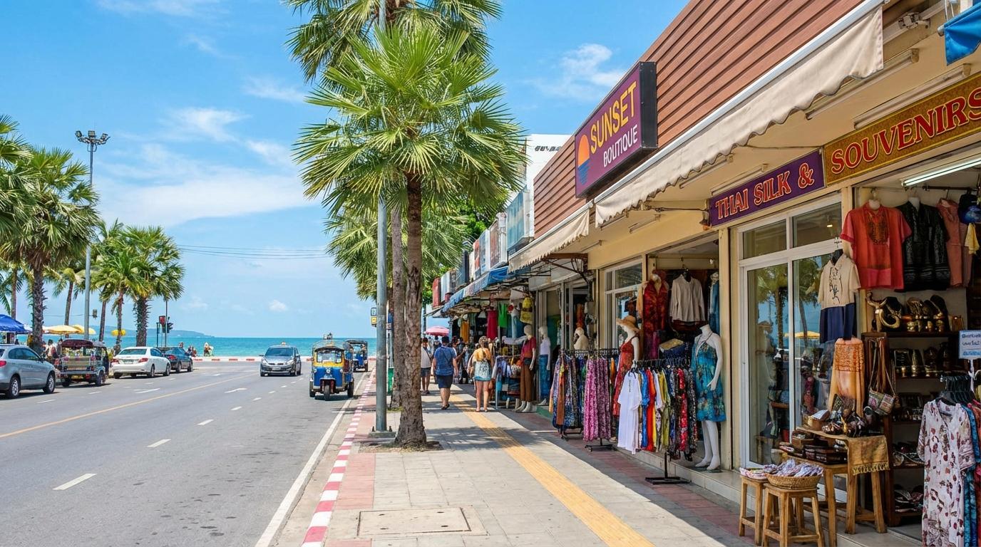 A sunny day along the coastline at Pattaya Beach